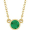 Collier solitaire en émeraude naturelle jaune 14 carats de 40 cm (16 pouces)