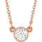 Collier solitaire en or rose 14 carats avec diamant naturel de 0,25 carat (18 pouces)