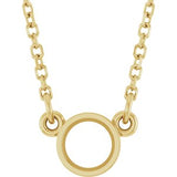 Solitaire rond serti clos en or jaune 14 carats, 4,1 mm, monture pour collier de 45,7 cm (18 pouces)