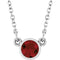 Collier solitaire en grenat naturel blanc du Mozambique 14 carats, 40 cm (16 pouces).
