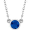 Collier solitaire en saphir bleu naturel blanc 14 carats, 40 cm (16 pouces).