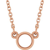 Solitaire rond serti clos en or rose 14 carats, 4,1 mm, monture collier 18 pouces