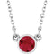 Collier solitaire en rubis blanc 14 carats de laboratoire, 40 cm (16 pouces).