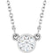 Collier solitaire en argent sterling rhodié avec imitation diamant, 40 cm