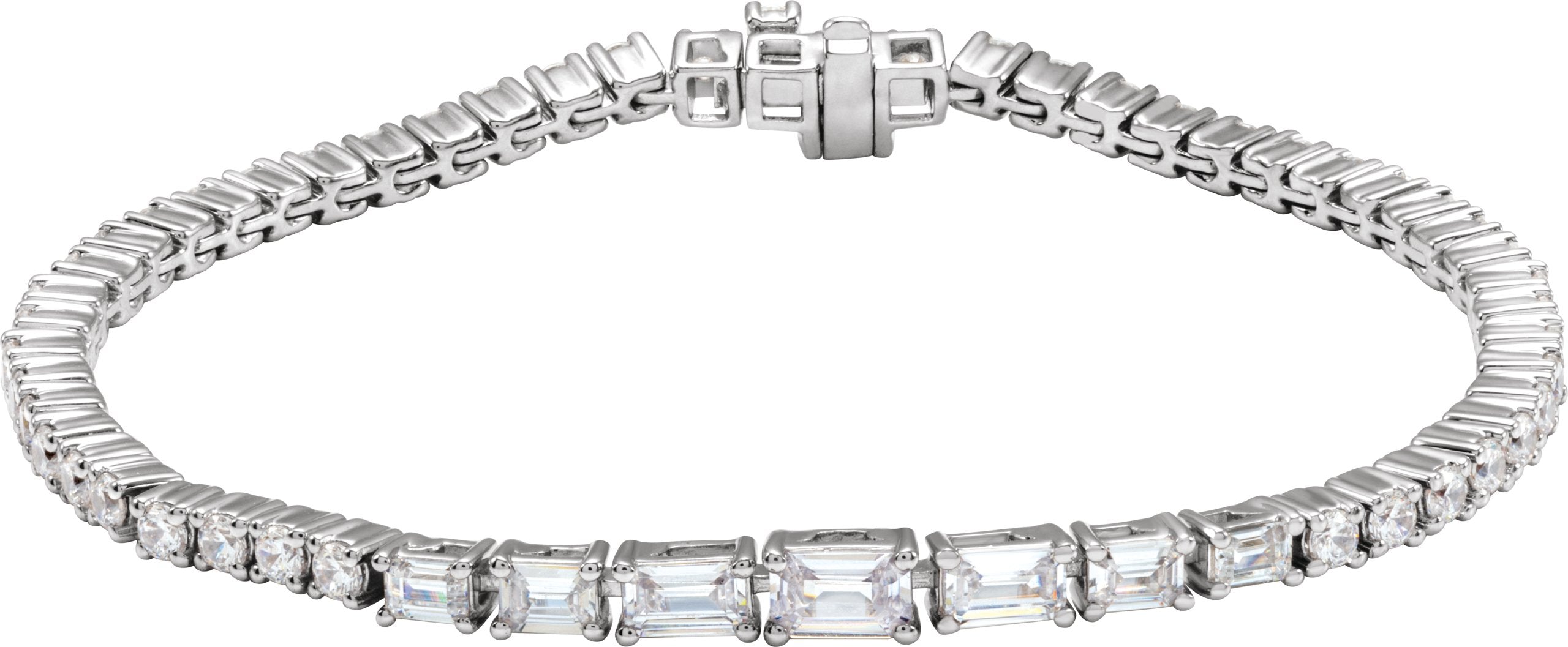 14K White Gold 4 5/8 CTW Lab-Grown Diamond Line 7" Bracelet