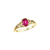 Bague de naissance imitation pierre jaune 14 carats pour jeunes, juillet