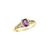 Bague en or 14 carats avec pierre de naissance de juin (imitation)