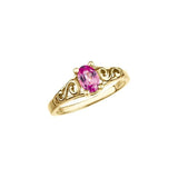 Bague en or 14 carats avec imitation de pierre de naissance d'octobre