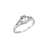 Bague de naissance d'avril en or 14 carats avec imitation de pierre de naissance