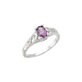 Bague de naissance imitation pierre de février pour les jeunes (or 14 carats)