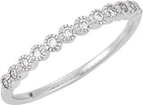 14K White Gold 1/6 CTW Natural Diamond Anniversary Band Size 4.5