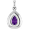 Platinum Natural Amethyst Solitaire Charm/Pendant
