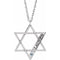 Collier personnalisé en or blanc 14 carats avec imitation aigue-marine et étoile de David, 45,7 cm (18 pouces).