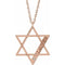 Collier personnalisé en argent sterling plaqué or rose 14 carats avec étoile de David en imitation diamant, 45,7 cm (18 pouces).