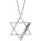 Collier personnalisé en argent sterling rhodié avec étoile de David en péridot d'imitation, 45,7 cm (18 pouces).