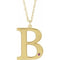 Collier 18 pouces en or jaune 10 carats avec initiale B en tourmaline rose d'imitation gravable et 18 pouces