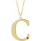Collier en or jaune 14 carats avec grenat imitation Mozambique gravable, initiale C, 45,7 cm (18 pouces).