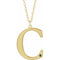 Collier en or jaune 10 carats avec initiale C en péridot imitation gravable, 45,7 cm (18 pouces).