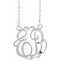 Collier en argent sterling rhodié, 20 mm, monogramme calligraphié avec deux initiales et imitation alexandrite, 45,7 cm (18 pouces).