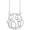 Collier monogramme 18 pouces (45,7 cm) en or blanc 10 carats, diamants naturels de 0,02 carat, 2 initiales, 20 mm de longueur, 20 mm.