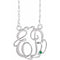 Collier monogramme imitation émeraude blanche 10K 20 mm avec initiales (45,7 cm) - 45,7 cm
