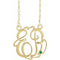 Collier monogramme imitation émeraude en or jaune 10 carats, 20 mm, initiales, 45,7 cm (18 pouces).