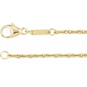 Chaîne à grains d'orge 14K 1,5 mm