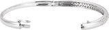 14K White Gold 1 1/2 CTW Natural Diamond Bangle 7" Bracelet