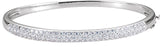 14K White Gold 1 1/2 CTW Natural Diamond Bangle 7" Bracelet