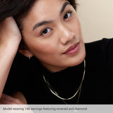 Platinum Natural Alexandrite & 1/8 CTW Natural Diamond 13.6 mm Hoop Earring