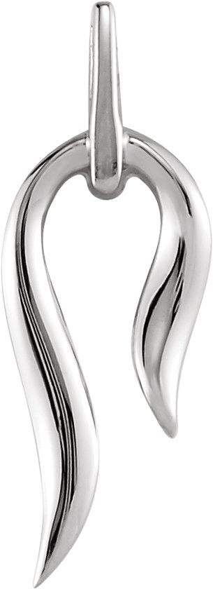 14K White Gold Freeform Pendant