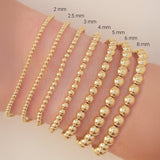 14K Yellow Gold-Filled 6 mm Elastic Bead 6 1/2" Bracelet
