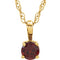 Collier solitaire jeune en or jaune 14 carats avec grenat imitation Mozambique de 3 mm et pendentif de 35,5 cm (14 pouces).