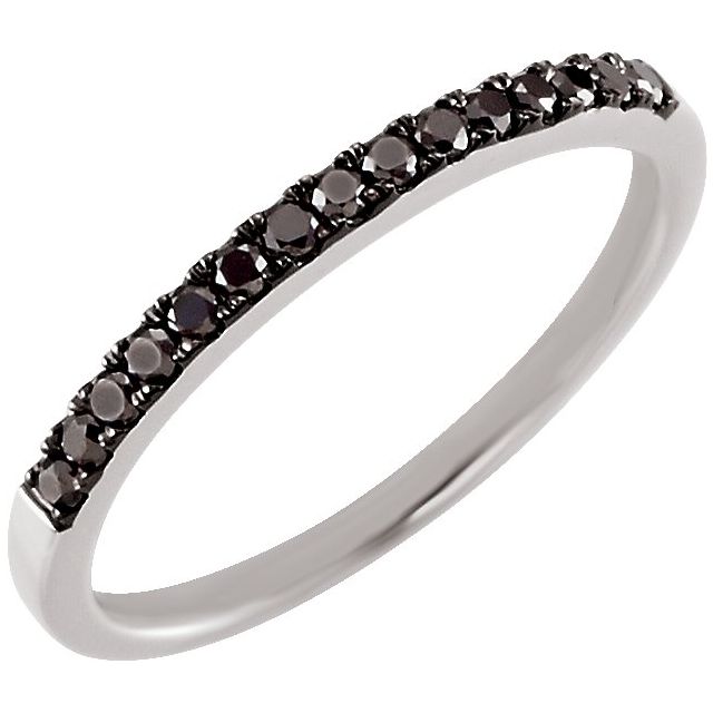 Bague en or blanc 14 carats sertie de diamants noirs (0,25 carat au total)