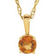 Collier solitaire jeune en or jaune 14 carats avec citrine imitation 3 mm, 35,5 cm (14 pouces).