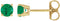 14K Yellow Gold 4 mm Lab-Grown Emerald Earrings