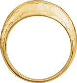 14K Yellow Gold 12 mm Hammered Dome Ring