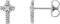 14K White Gold Rope Cross Earrings