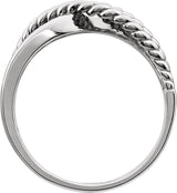14K White Gold Rope Criss-Cross Ring