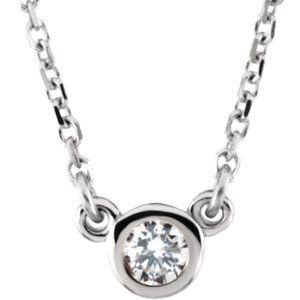 Collier en moissanite Forever Brilliant blanche 14 carats, 40 cm (16 pouces).