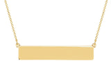 18K Yellow Gold Vermeil Be Posh® Engravable Bar 17 1/2" Necklace