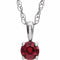 Collier solitaire jeune en or blanc 14 carats avec rubis naturel de 3 mm et pendentif rubis de 35,5 cm (14 pouces).