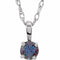Collier solitaire jeune en or blanc 14 carats avec alexandrite imitation 3 mm, 35,5 cm (14 pouces).