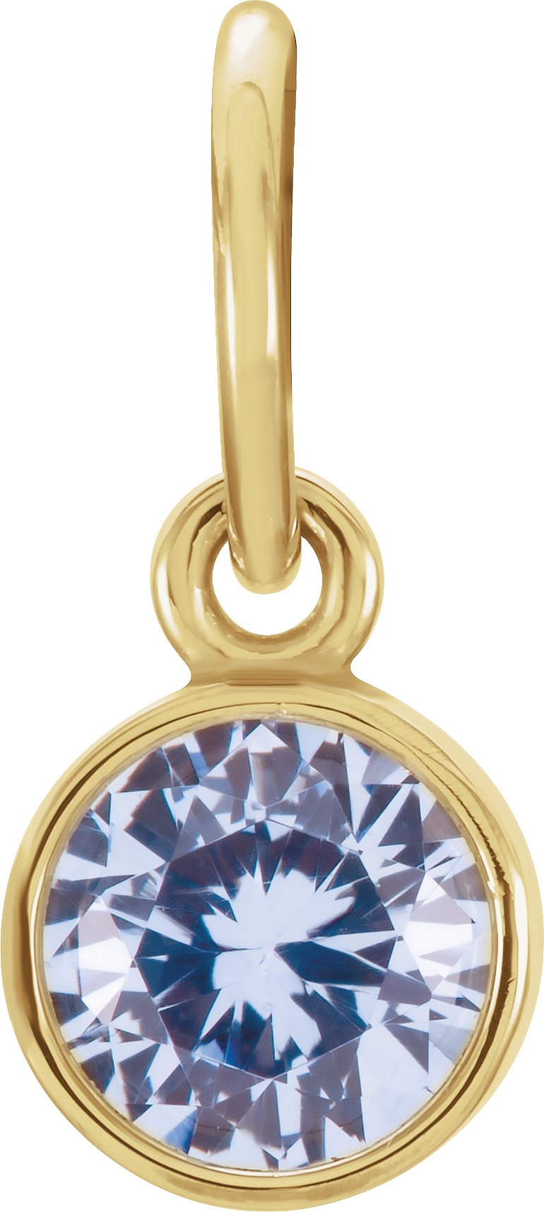 14K Yellow Gold Posh Mommy® Imitation Aquamarine Charm/Pendant