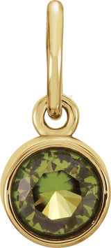 14K Yellow Gold Posh Mommy® Imitation Peridot Charm/Pendant