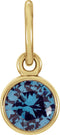 14K Yellow Gold Posh Mommy® Imitation Blue Zircon Charm/Pendant