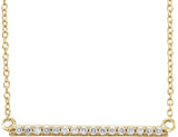14K Yellow Gold 1/6 CTW Natural Diamond Bar 16-18" Necklace