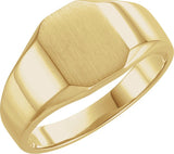 14K Yellow Gold 9x7 mm Octagon Signet Ring