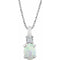 Collier de 45,7 cm (18 pouces) en or 14 carats avec opale blanche de laboratoire et diamant naturel de 0,02 carat.