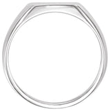 14K White Gold 13x12 mm Rectangle Signet Ring